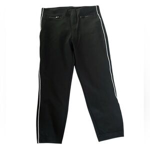 Spanx Perfect Pant Ankle Crop - White Piped on Side - Womens Size XL - Black